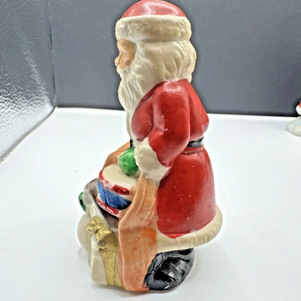 Vintage Ceramic Santa Claus Christmas Ornament 3.5